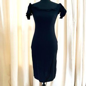 Reformation Antonia Dress Black Off Shoulder